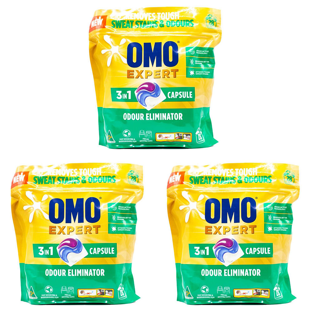 Omo Expert Odour Eliminator 3 In 1 Laundry Detergent Capsules Pods (84 Pieces)