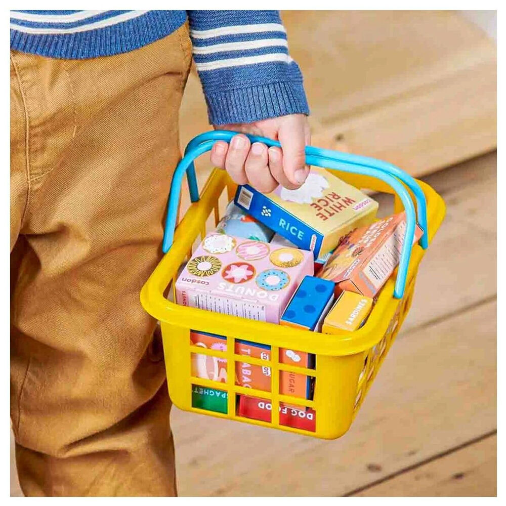 Casdon Kids Pretend Grocery Playset Role-play Toy Shopping Basket Play Food — image 3