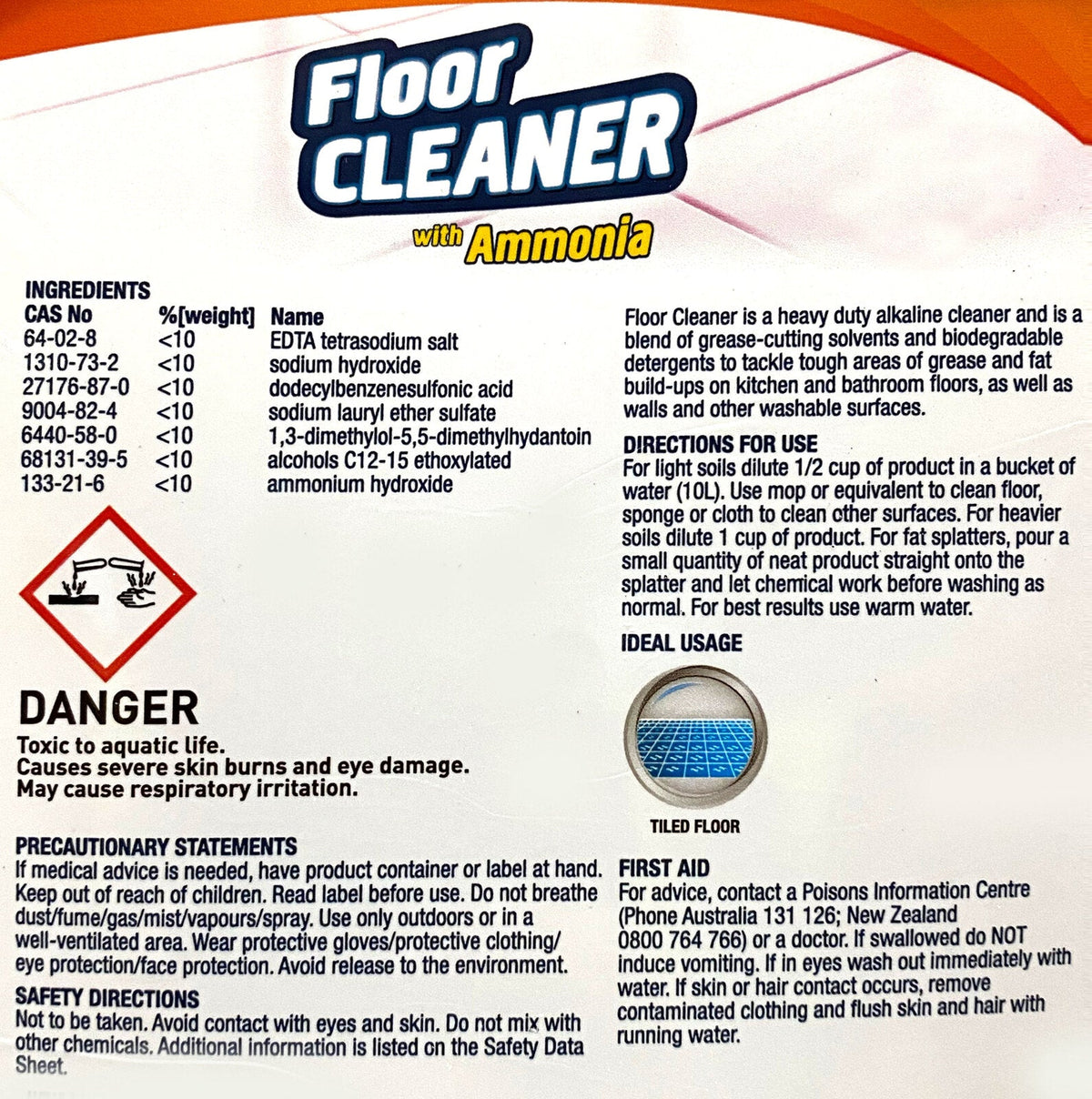 Northfork 2L Floor/Tiles Cleaning/Cleaner Dirt/Grease Remover w/ Ammonia (2 Pack) — image 3