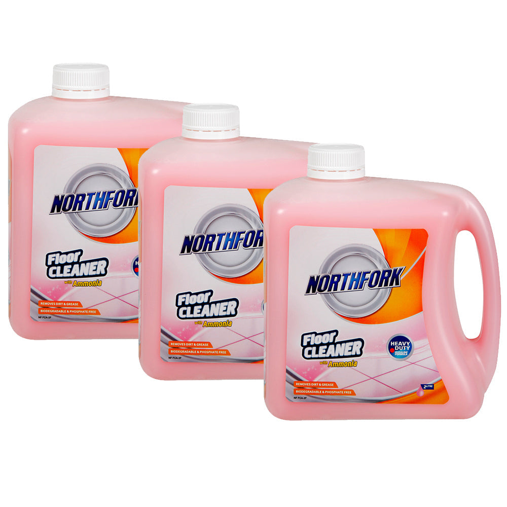 Northfork 2L Floor/Tiles Cleaning/Cleaner Dirt/Grease Remover w/ Ammonia (3 Pack)