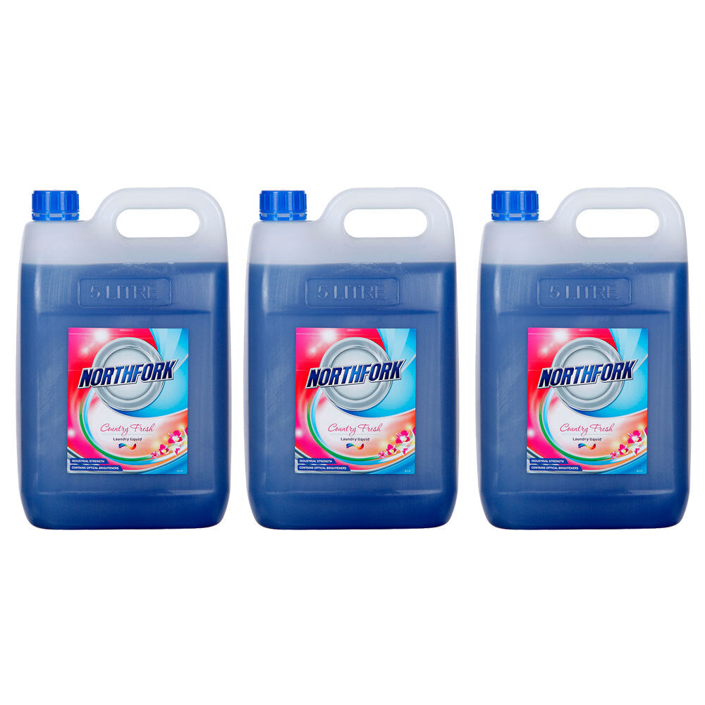 Northfork 5L Country Fresh Laundry Washing Machine Liquid Detergent Soap (3 Pack)