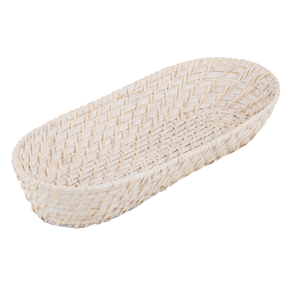 Ladelle Whitehaven Woven Oval Bread Basket Holder Handmade Home/Kitchenware (2 Pack) — image 2