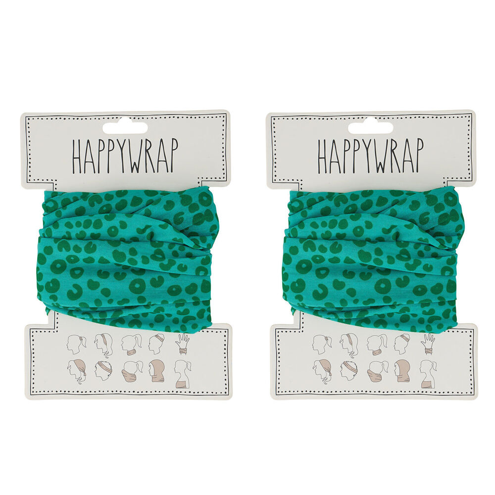 Annabel Trends Happywrap Headband Accessory One Size Cheetah Spot Green (2 Pack)
