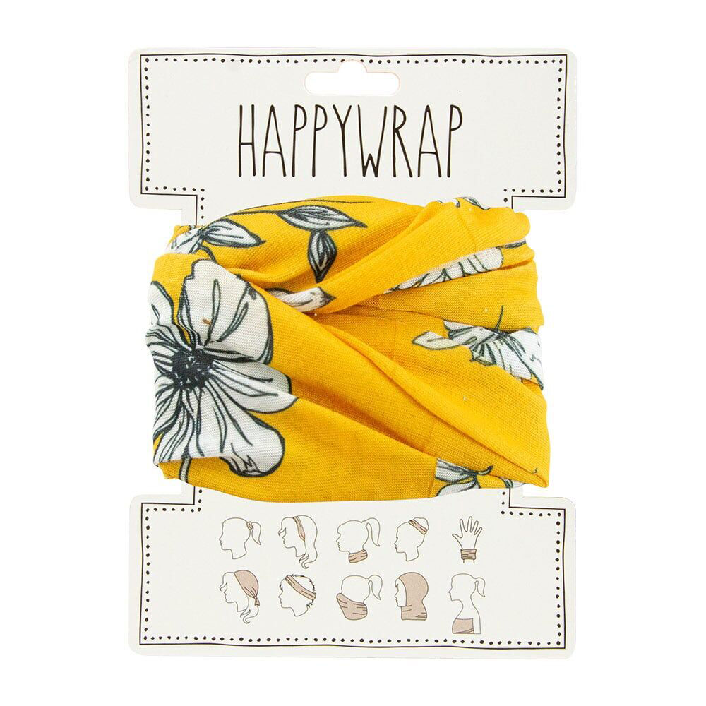 Annabel Trends One Size Mustard Floral Happywrap Headband Head Accessory
