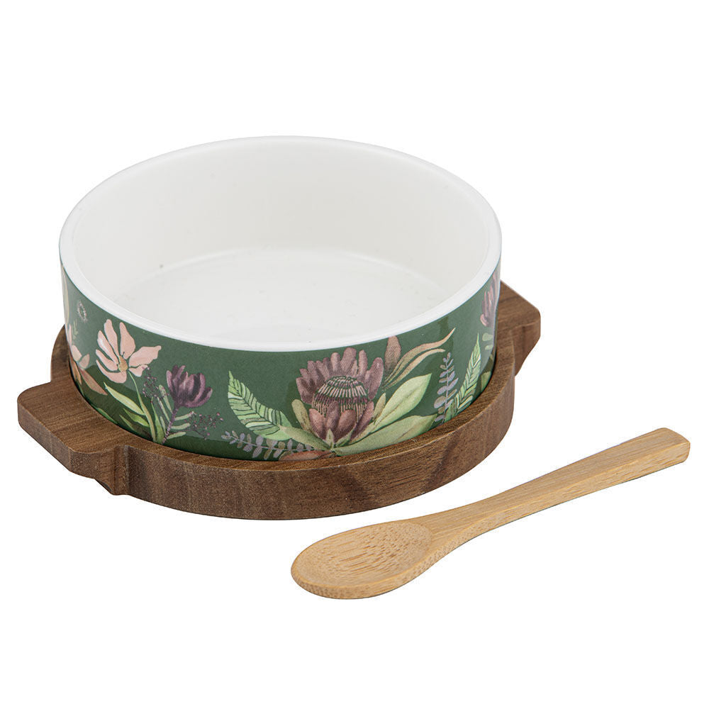 Ladelle 3pc Leura Bowl Spoon & Round Board Kitchen Cooking Serveware Set Assorted (2 Pack) — image 2