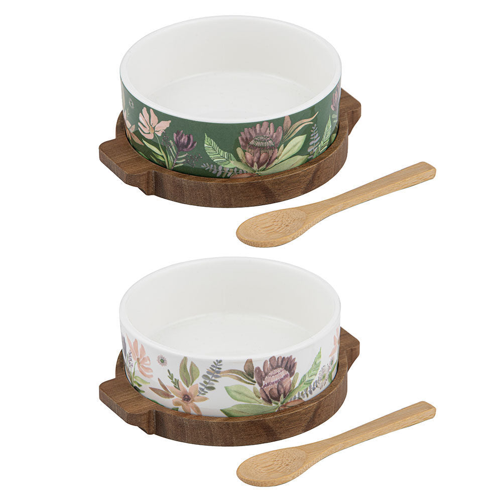 Ladelle 3pc Leura Bowl Spoon & Round Board Kitchen Cooking Serveware Set Assorted (2 Pack) — image 4