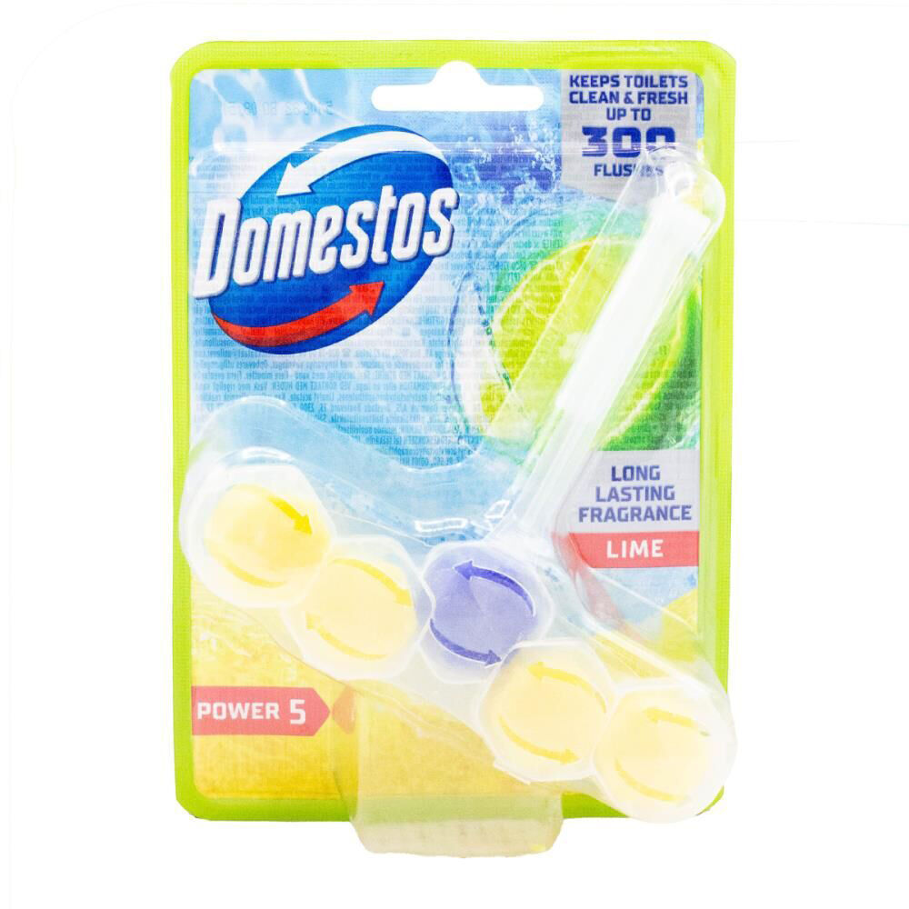 Domestos 50g Toilet Bowl/Cage Cleaner Power 5 Lime Scent Sanitiser (9 Pack) — image 2