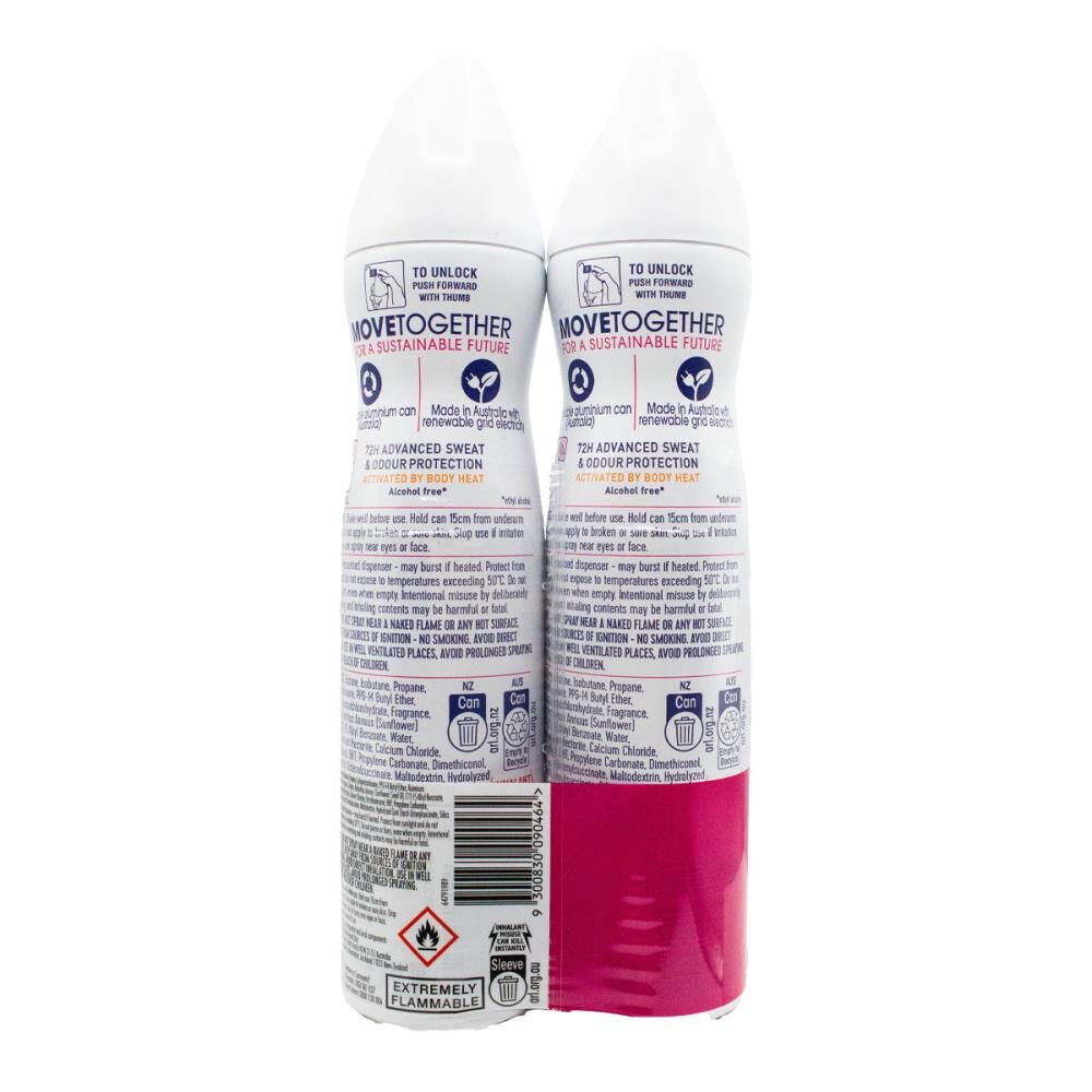 Rexona Antiperspirant Deodorant 72Hr Advanced Protect 220ml Bright Bouquet (2 Pack) — image 2