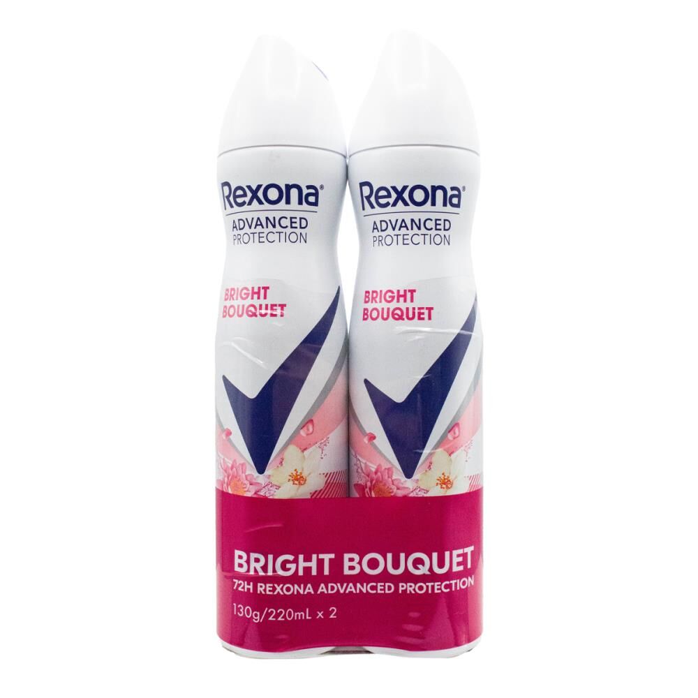 Rexona Antiperspirant Deodorant 72Hr Advanced Protect 220ml Bright Bouquet (2 Pack)