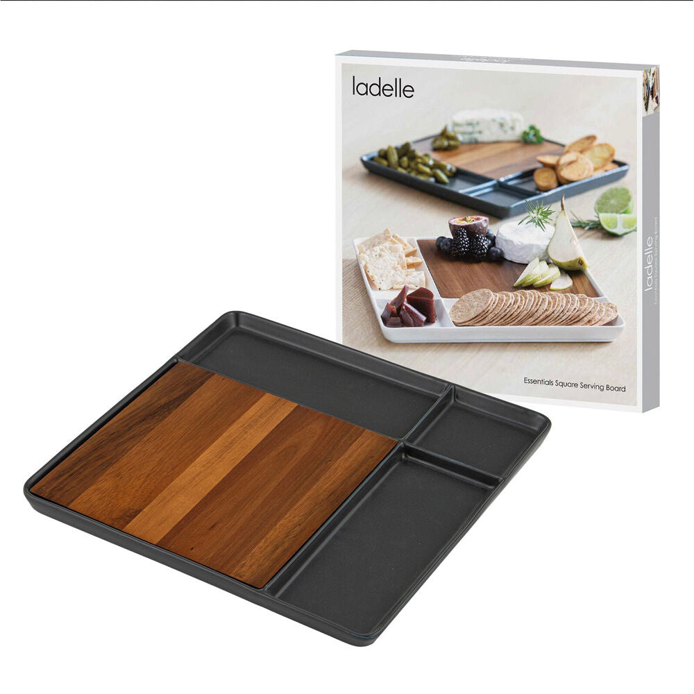 Ladelle Essentials Square Serving Board Kitchen Serveware 29.5cm Charcoal (2 Pack) — image 3