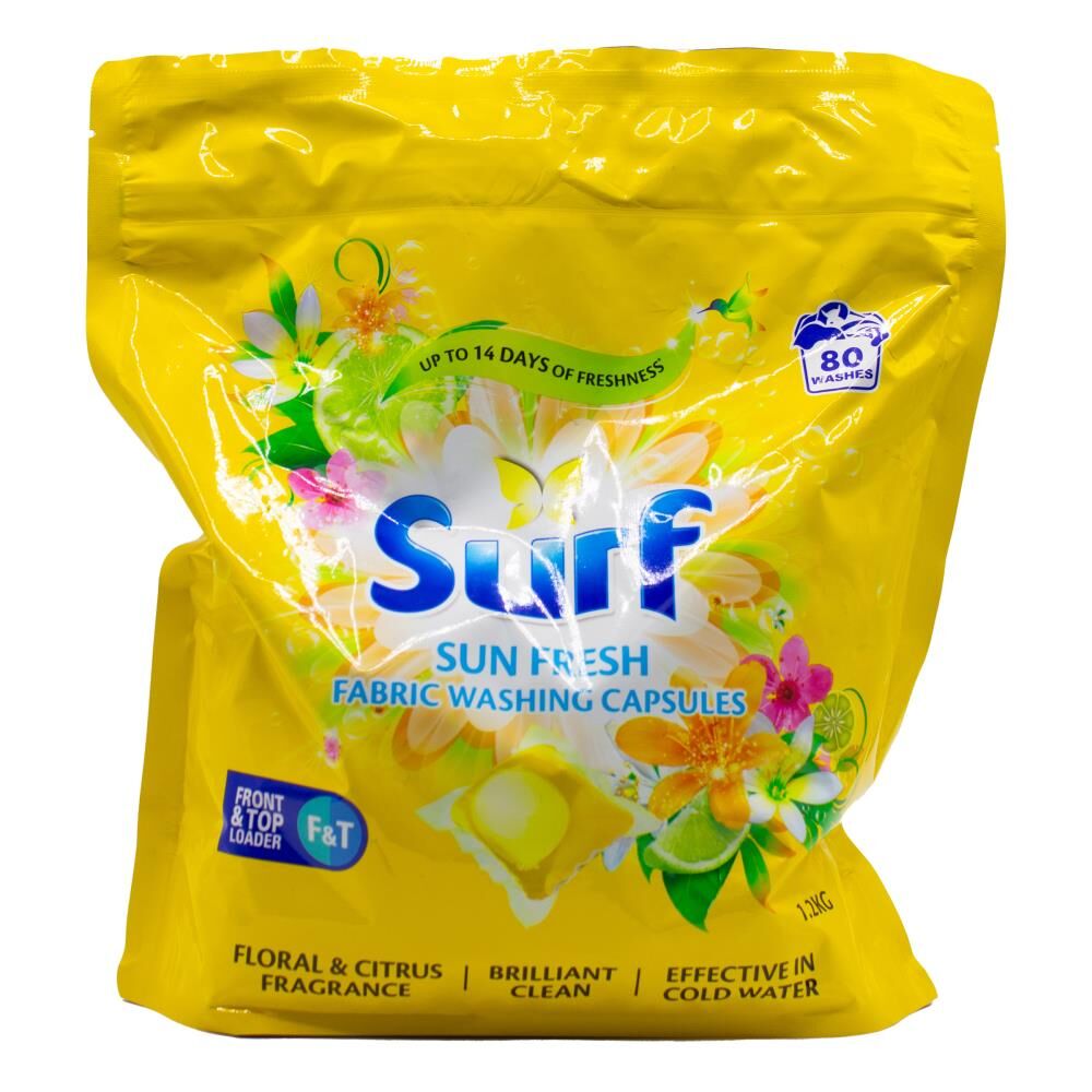 Surf Fabric Stain Removal Washing Capsules Front & Top Loader Sun Fresh (240 Pieces) — image 2