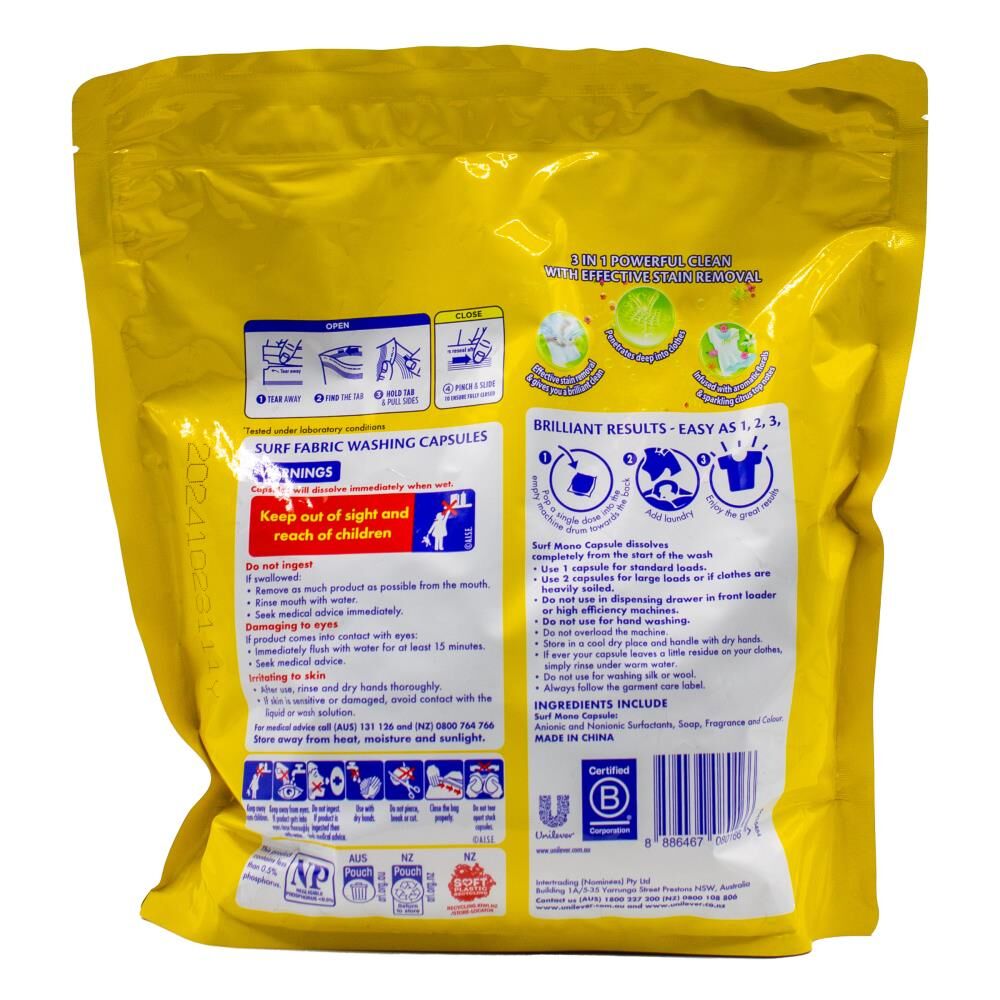 Surf Fabric Stain Removal Washing Capsules Front & Top Loader Sun Fresh (240 Pieces) — image 3