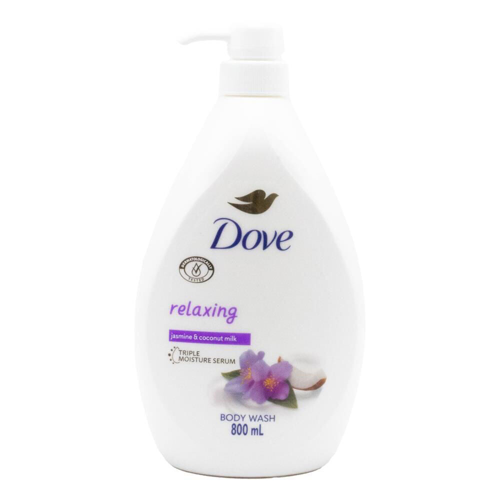 Dove Relaxing 800ml Body Wash Triple Moisture Serum Jasmine & Coconut Milk (3 Pack) — image 2