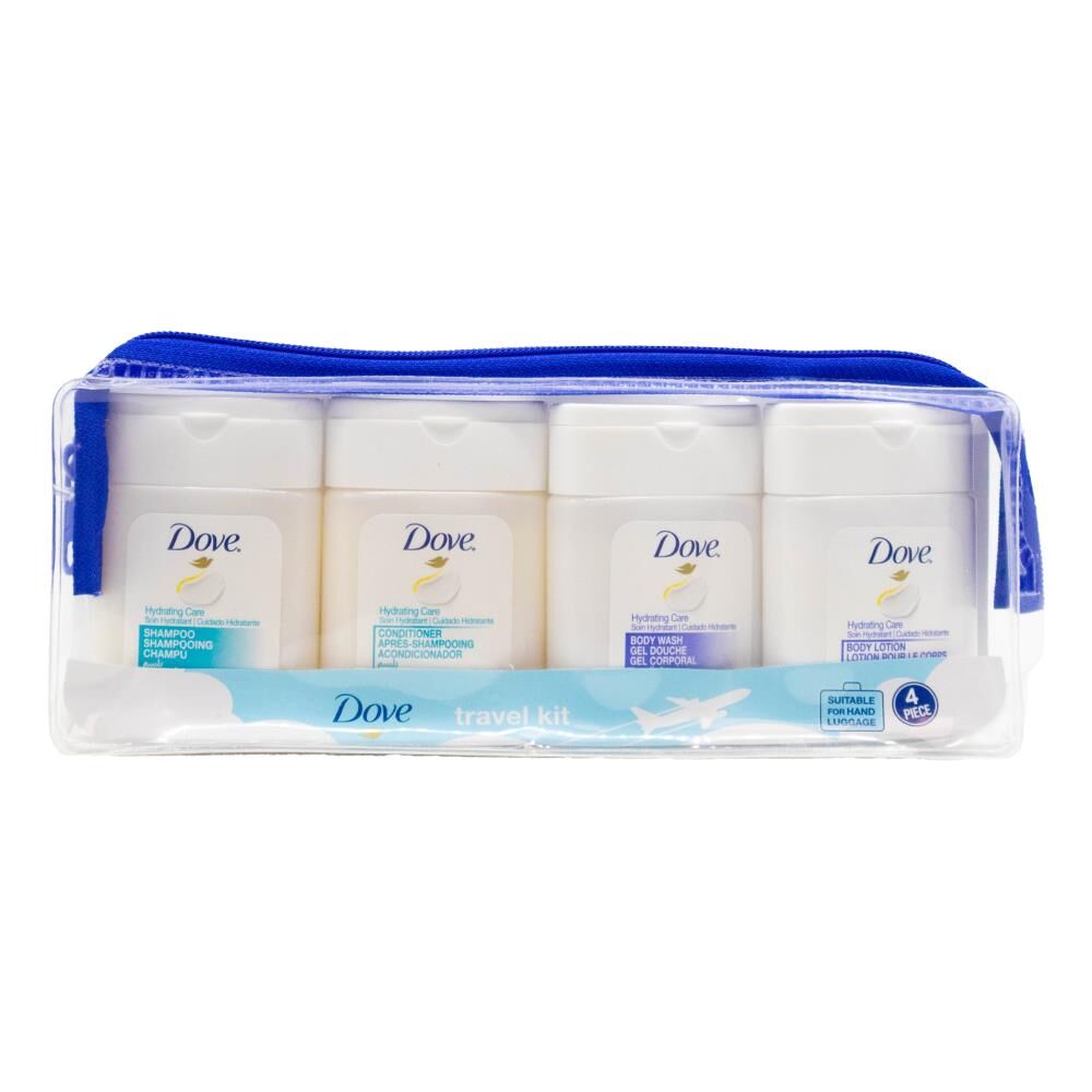 Dove Hydrating Care Travel Kit Shampoo Conditioner Body Wash Lotion 30ml (4 Pieces)