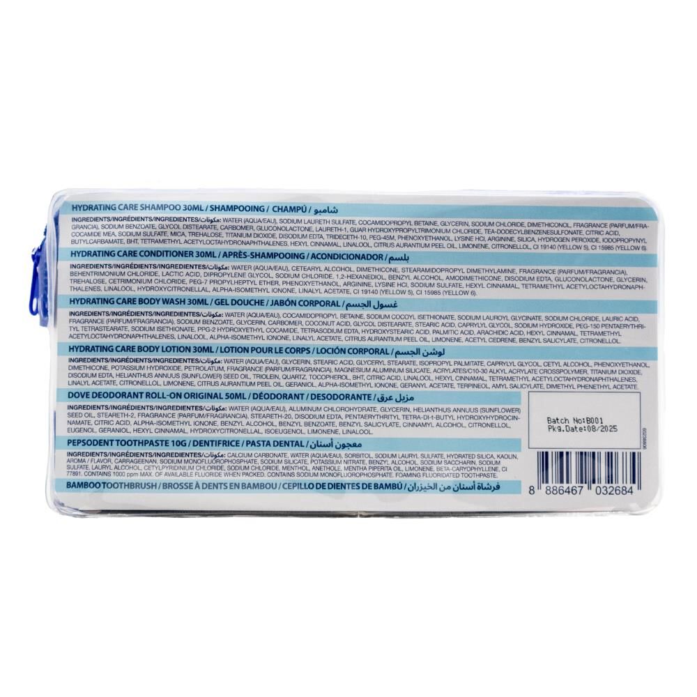 Dove Hydrating Care Essential Travel Toiletry Kit Carry-On Friendly (6 Pieces) — image 2