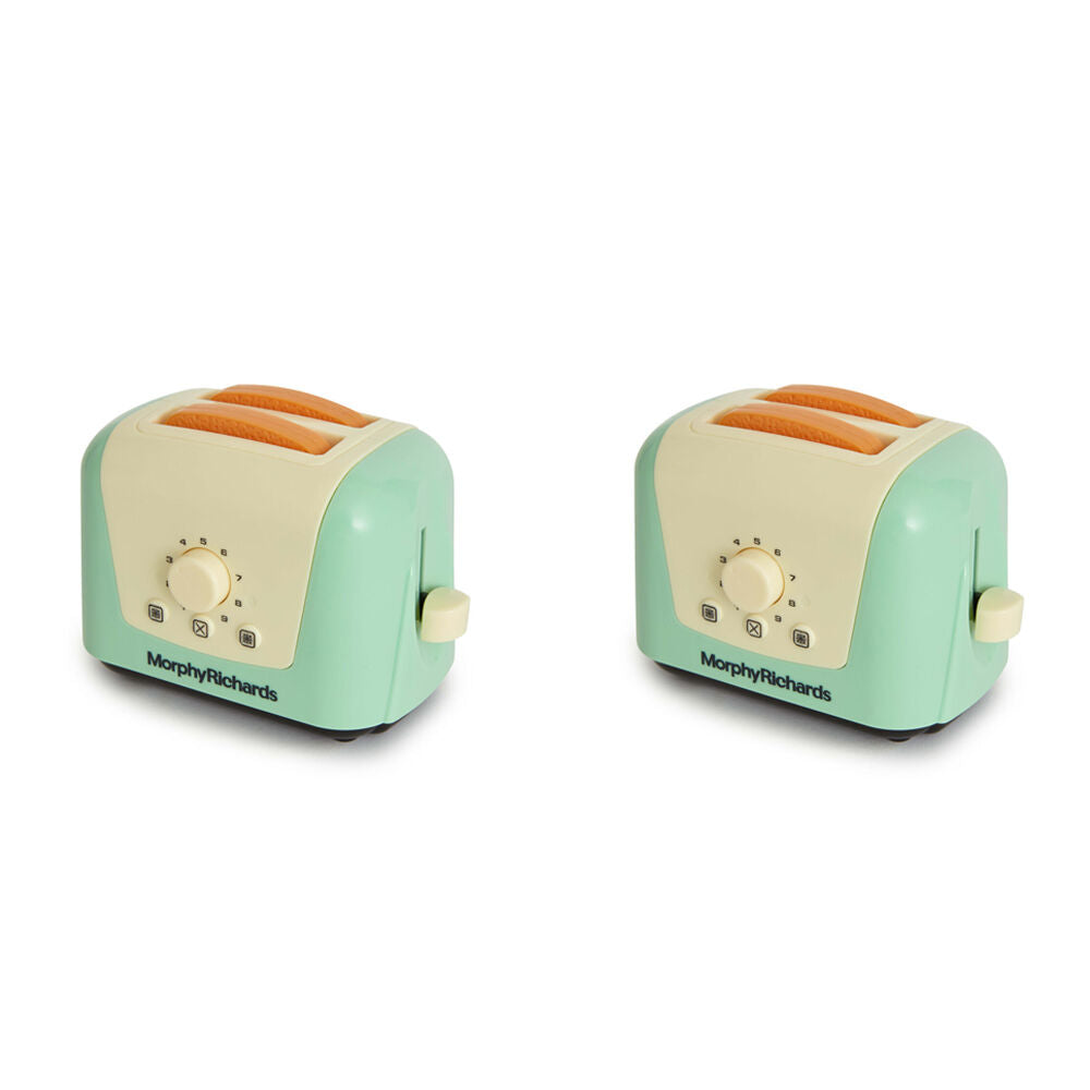 Casdon Morphy Richards Toaster Toy Roleplay Pretend Kitchen Kids 3y+ Green (2 Pack)
