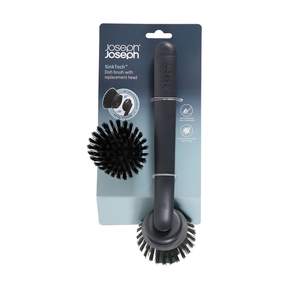 Joseph Joseph SinkTech Dish Brush With Replacement Pan Scraper Head Graphite (2 Pack) — image 2