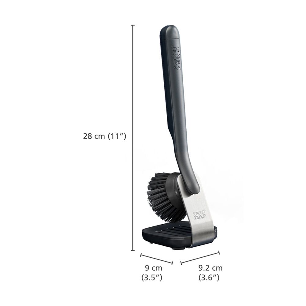Joseph Joseph SinkTech Kitchen Dish Brush With Steel Stand Stain-Resistant Graphite — image 6