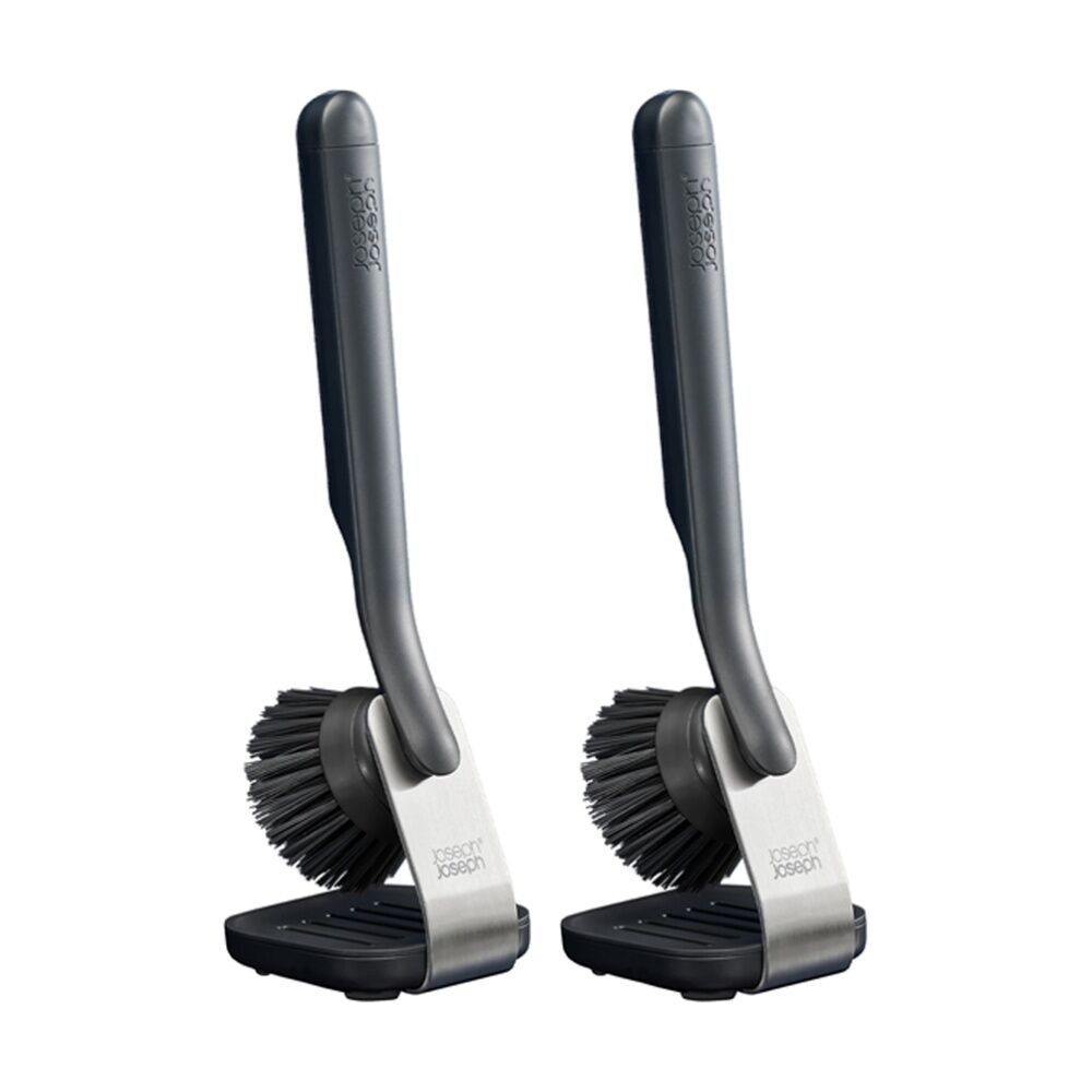Joseph Joseph SinkTech Kitchen Dish Sink Brush With Steel Stand Graphite (2 Pack)