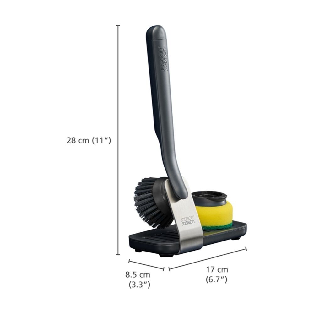 Joseph Joseph SinkTech Kitchen Dish Brush With 2 Heads Large Stand Graphite — image 8