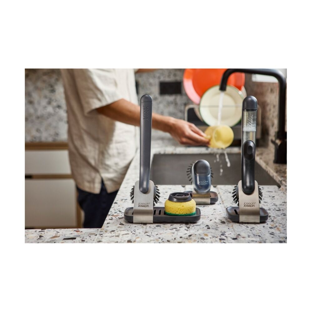 Joseph Joseph SinkTech Kitchen Dish Brush With 2 Heads Large Stand Graphite — image 9