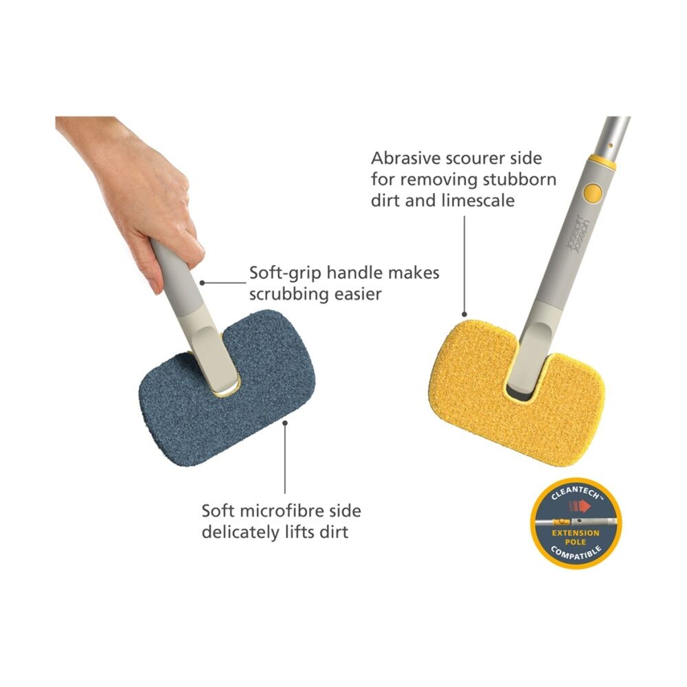 Joseph Joseph CleanTech Surface Scrubber Compatible w/ Extension Pole 2-in-1 (2 Pack) — image 6