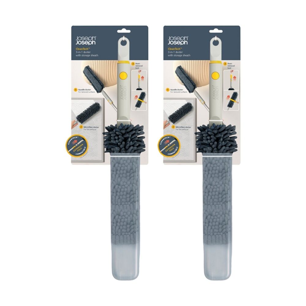 Joseph Joseph CleanTech Duster & Sheath Compatible w/ Extension Pole (2 Pack)