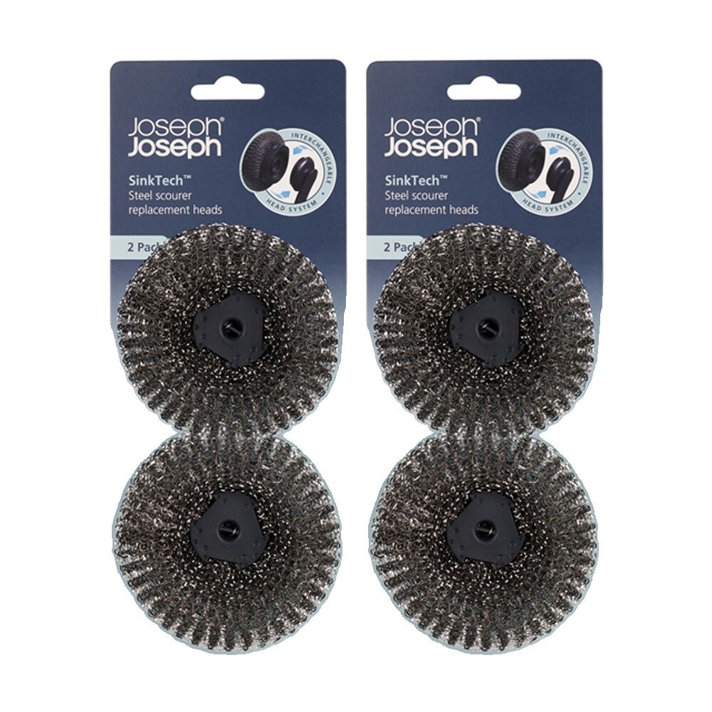 Joseph Joseph 2pc Joseph Joseph SinkTech Steel Kitchen Scourer Replacement Heads Graphite (2 Pack)