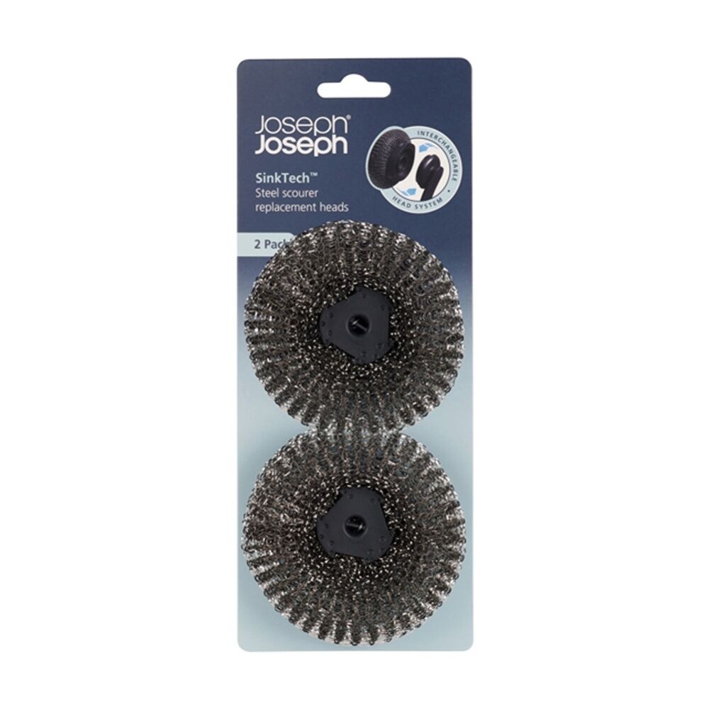 Joseph Joseph 2pc Joseph Joseph SinkTech Steel Kitchen Scourer Replacement Heads Graphite (2 Pack) — image 2