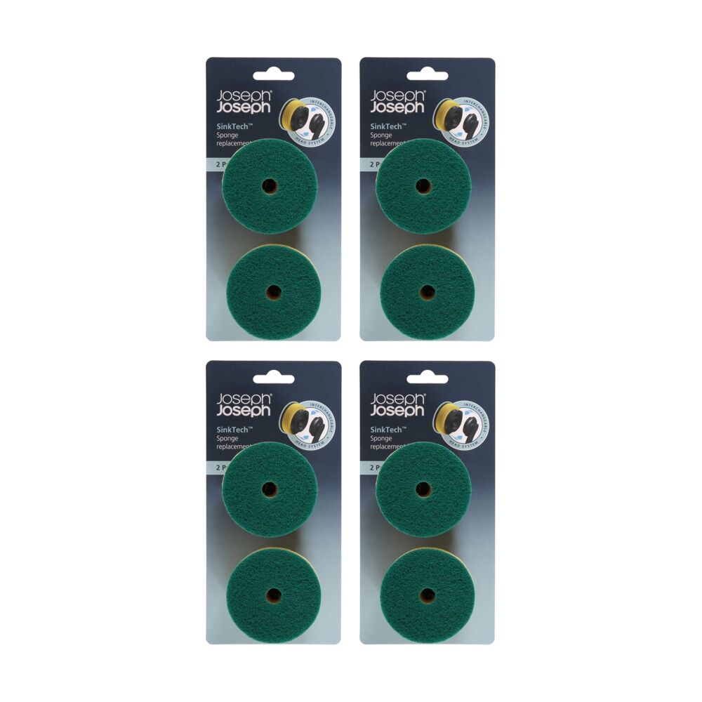 Joseph Joseph 2pc Joseph Joseph SinkTech Dish Sponge Replacement Heads Yellow/Green (4 Pack)