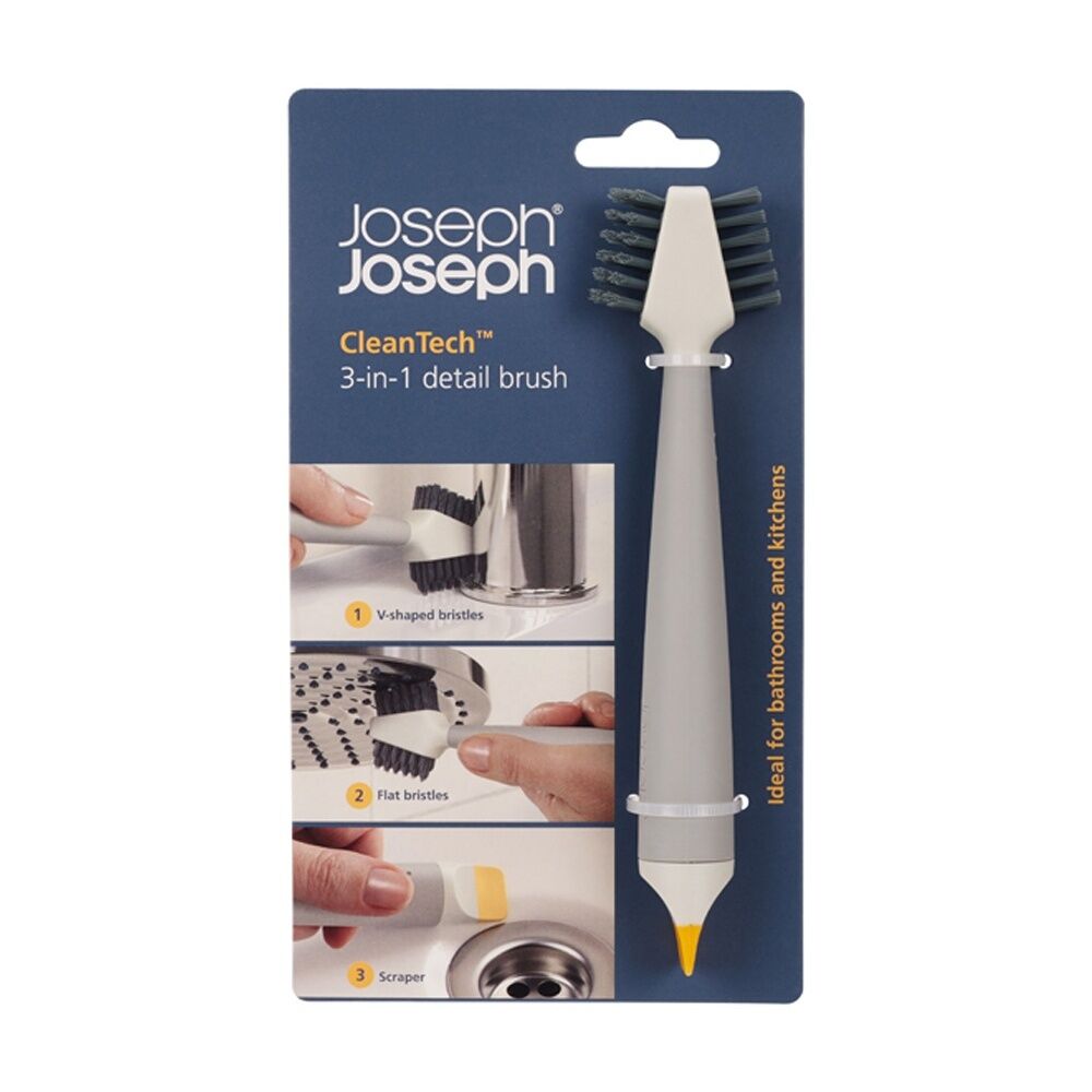 Joseph Joseph CleanTech 3-In-1 Bathroom Grout And Corner Detail Brush Stone (2 Pack) — image 2