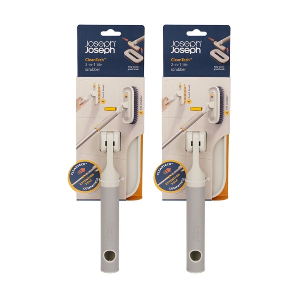 Joseph Joseph CleanTech 2-In-1 Bathroom Tile Cleaning Scrubber (2 Pack)