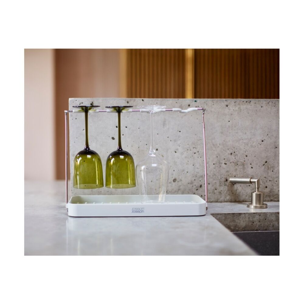 Joseph Joseph DrySmart Wine Glass Drying Rack Kitchen Organiser Foldable Stone — image 9