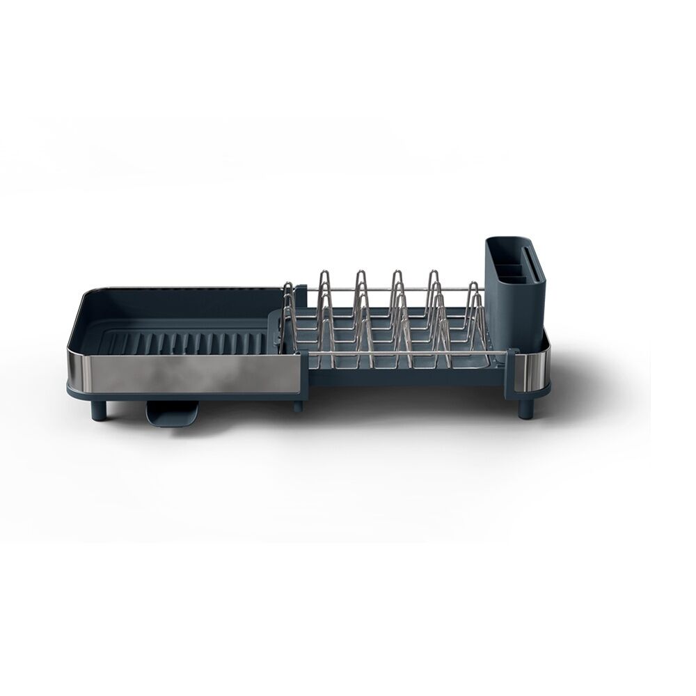 Joseph Joseph Expandable Slim Steel Kitchen Dish Rack With Drain Spout Grey