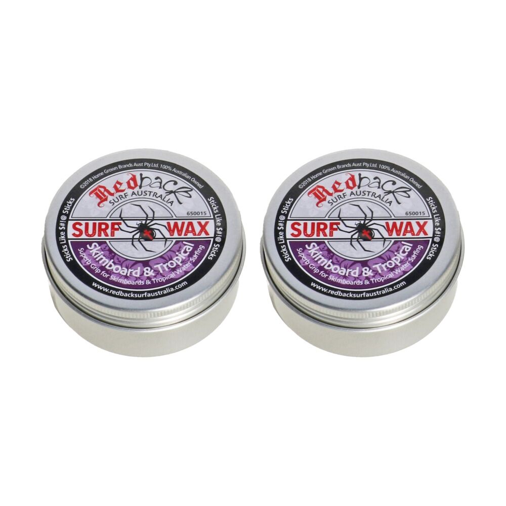 Redback Grip For Skimboard And Tropical Water Surfing Wax 65g (2 Pack)