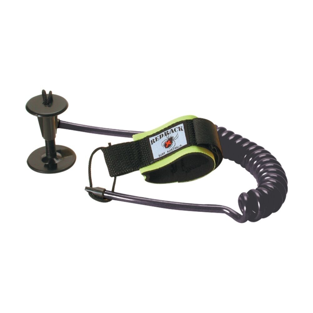 Redback Black Redback Coiled Bodyboard Leash Quick Release Urethane Neoprene Wrist Strap