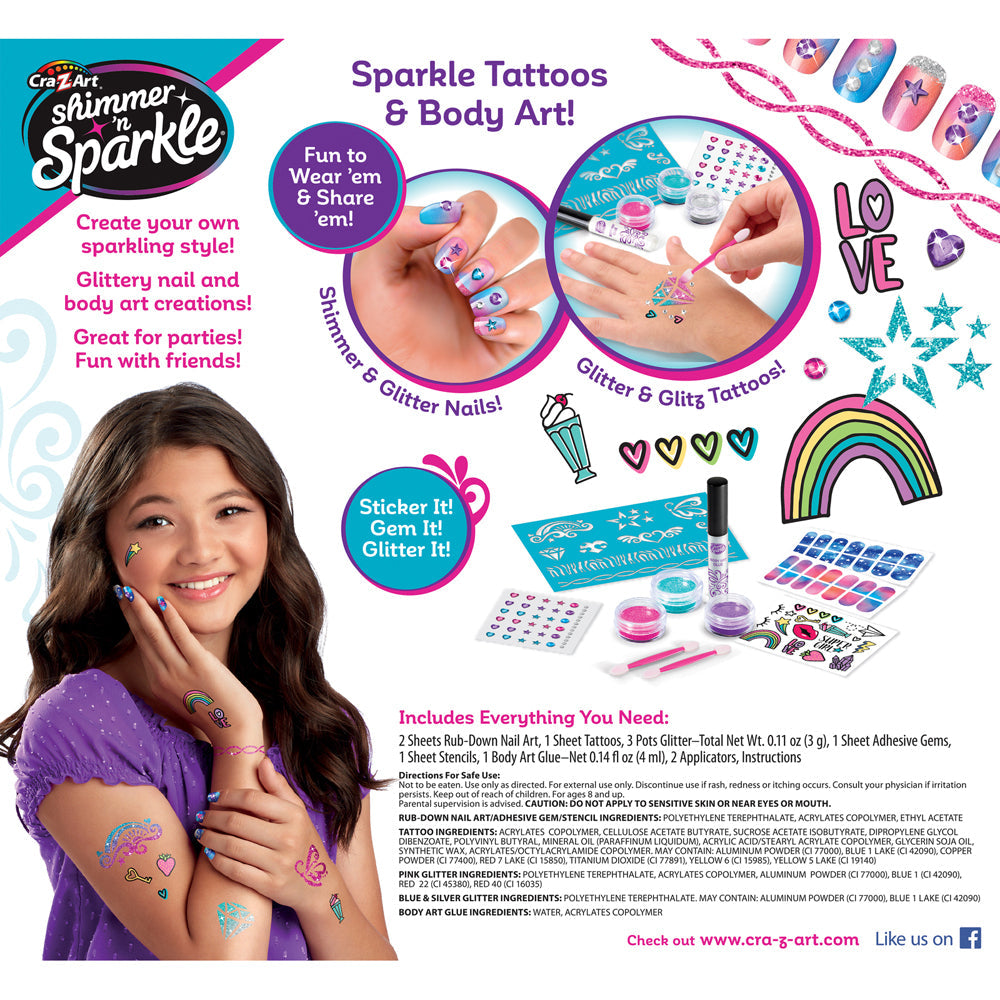 Shimmer 'N Sparkle Kids Ultimate Glitter Tattoos & Nails Fashion Kit 8y+ (2 Pack) — image 3