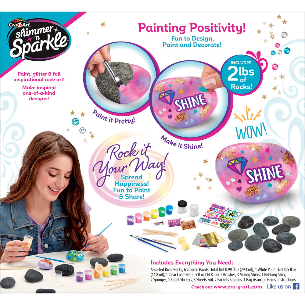 Shimmer 'N Sparkle Kids/Children Inspirational Rock Art DIY Craft Kit Set 8y+ (2 Pack) — image 3