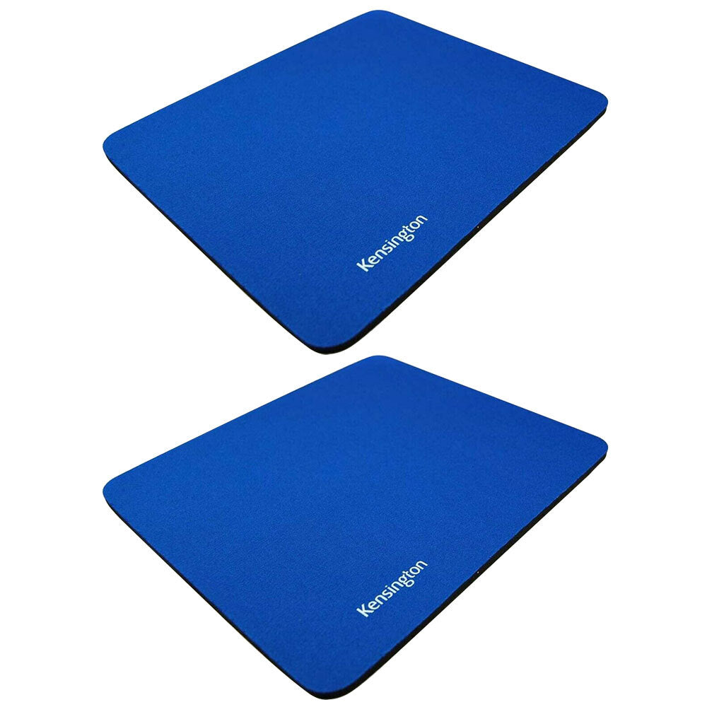 Kensington Basic Mouse Pad Mat Mousepad for PC/Laptop Desktop Computer Blue (2 Pack)