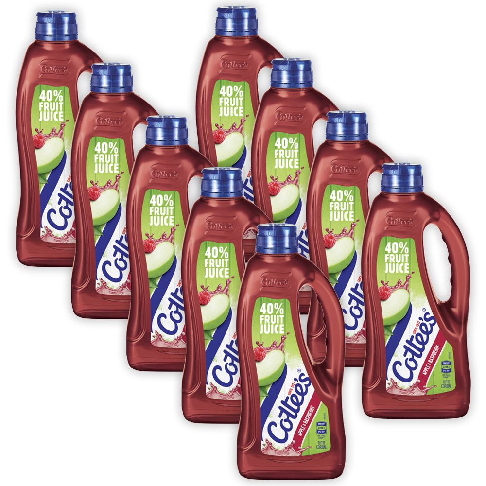 10004373-9pc-cottees-cordial-drink-concentrate-apple-rasberry-flavoured-bottles-1l
