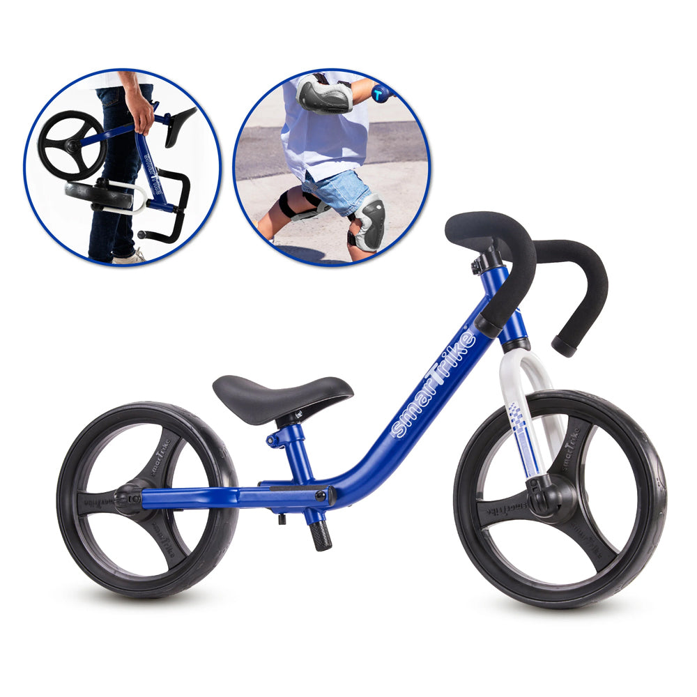 1030802-smartrike-82cm-folding-balance-bike-w-bonus-protective-gear-kids-2y-blue