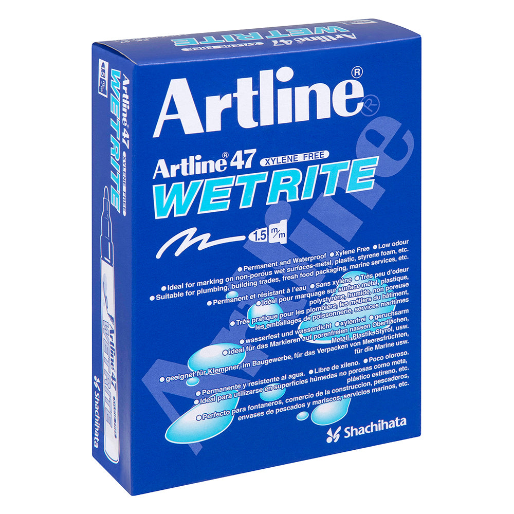 104701-12pk-artline-47-wetrite-1-5mm-bullet-nib-permanent-marker-black