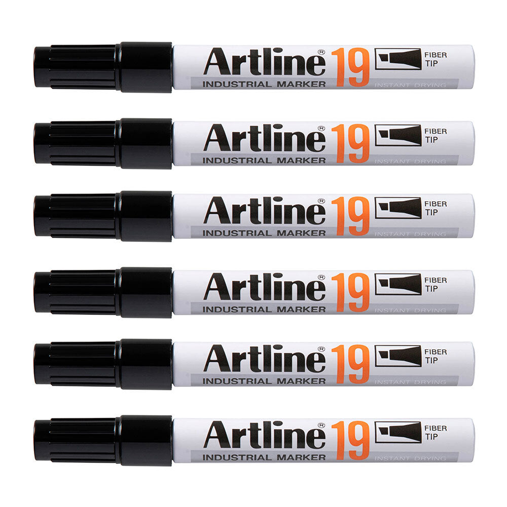 119001-12pk-artline-19-industrial-permanent-marker-5mm-chisel-nib-black