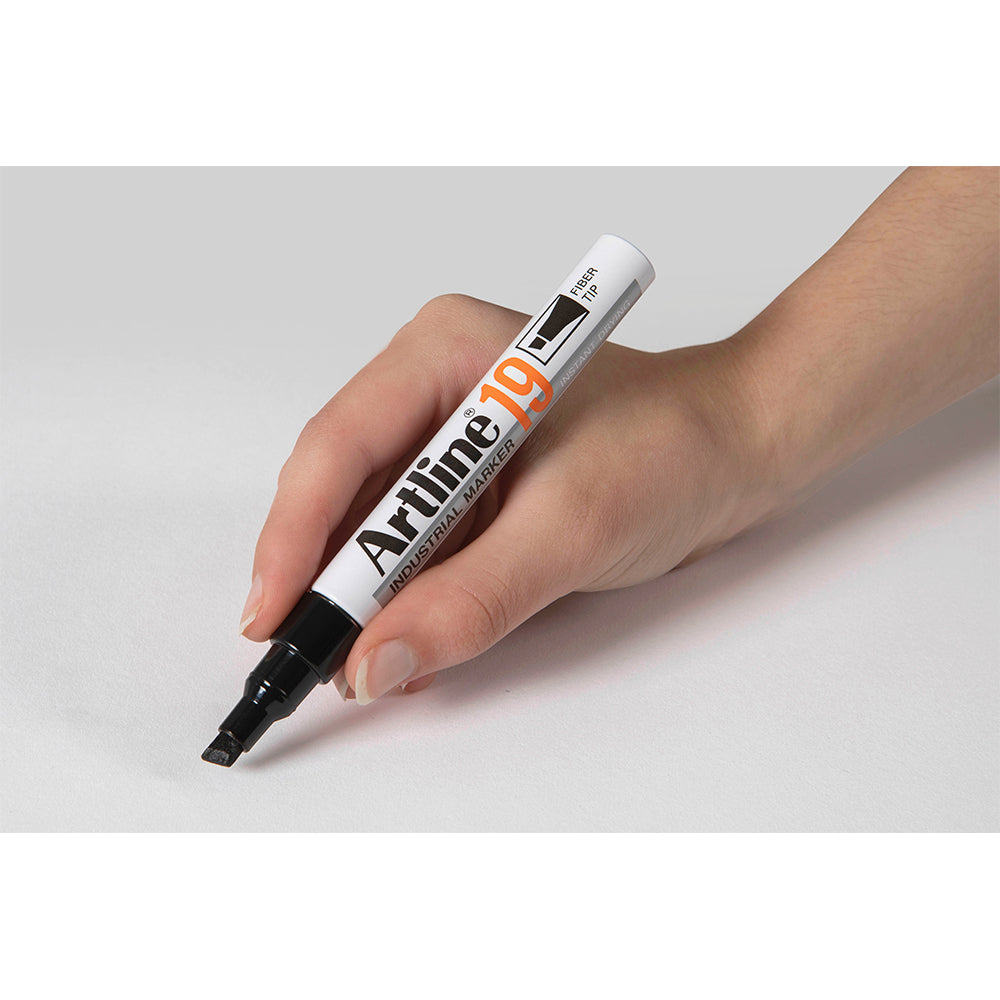 119001-12pk-artline-19-industrial-permanent-marker-5mm-chisel-nib-black