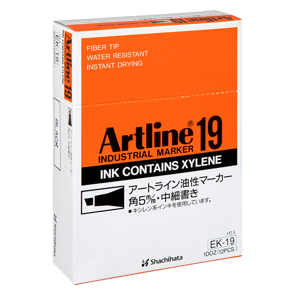 119001-12pk-artline-19-industrial-permanent-marker-5mm-chisel-nib-black