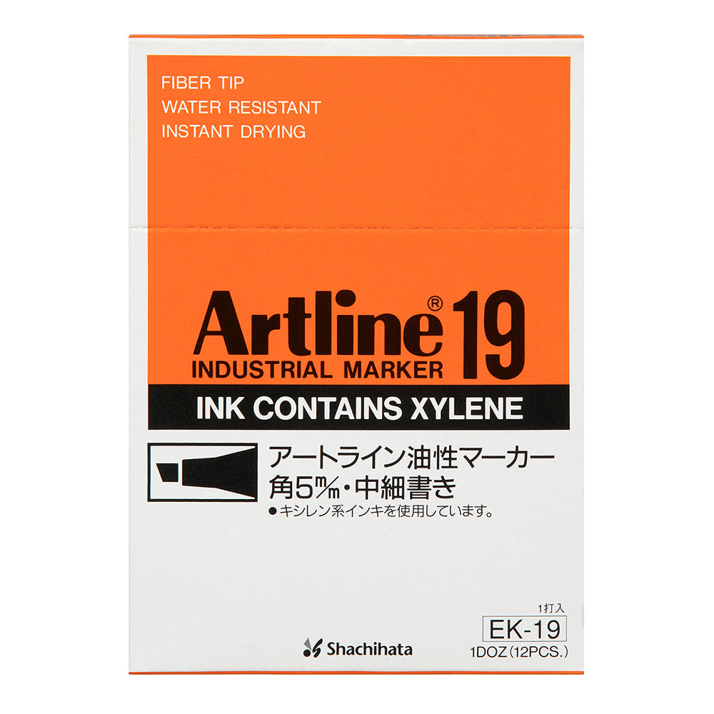 119001-12pk-artline-19-industrial-permanent-marker-5mm-chisel-nib-black