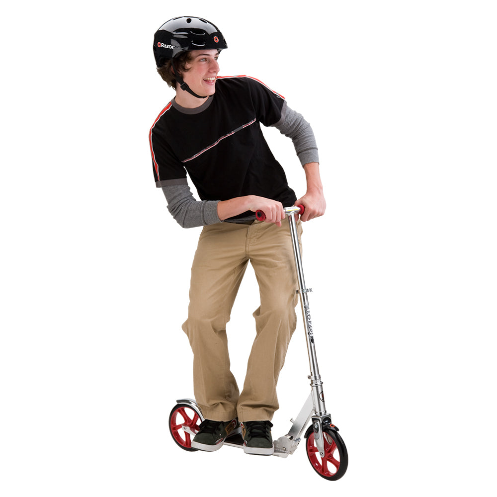 13013201-razor-a5-lux-kick-scooter-silver-red-kids-ride-on-toy-8y