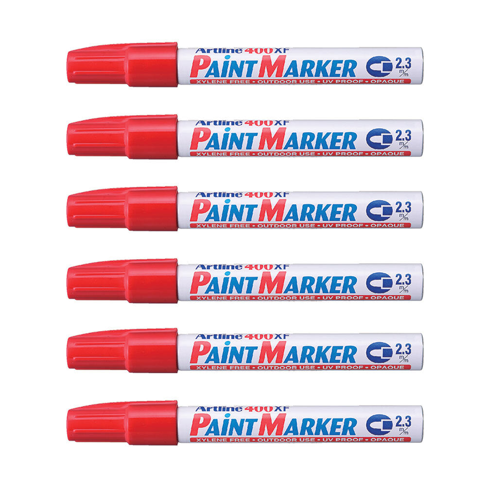 140002-12pk-artline-400-permanent-paint-marker-2-3mm-bullet-nib-red