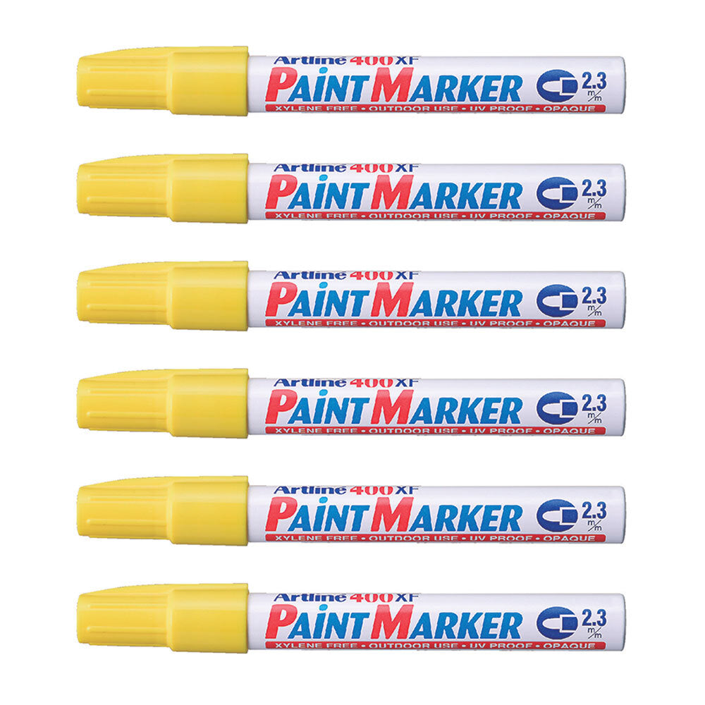 140007-12pk-artline-400-permanent-paint-marker-2-3mm-bullet-nib-yellow