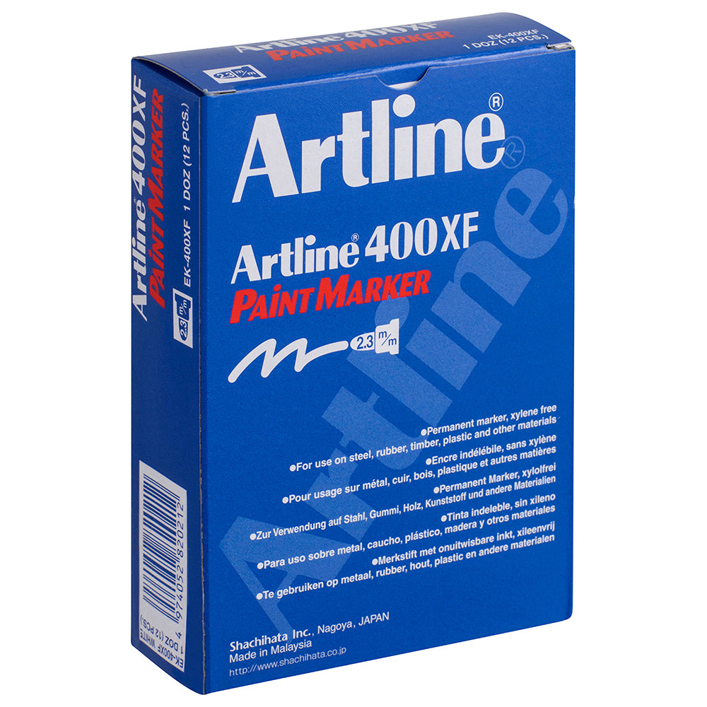 140033-12pk-artline-400-permanent-paint-marker-2-3mm-bullet-nib-white